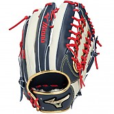 [34307] 미즈노 글로벌 엘리트 콜렉션 외야 (남+실버+적끈) 12.75인치